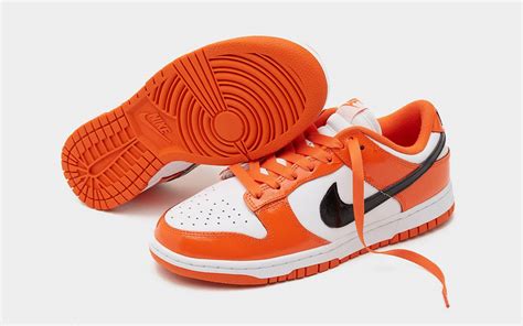 orange white and black dunks